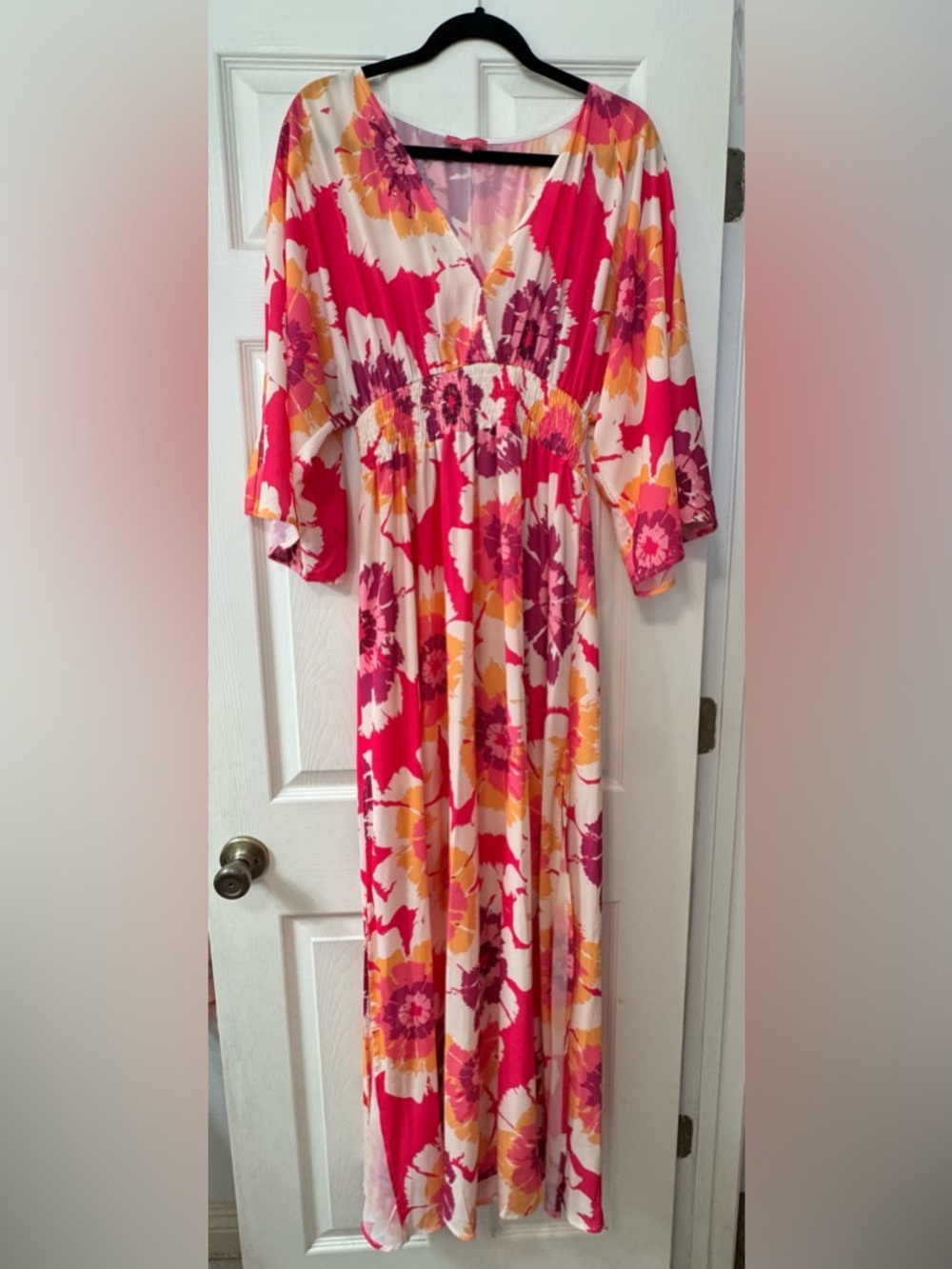 Flying Tomato Pink, Orange & White Floral Maxi Dress